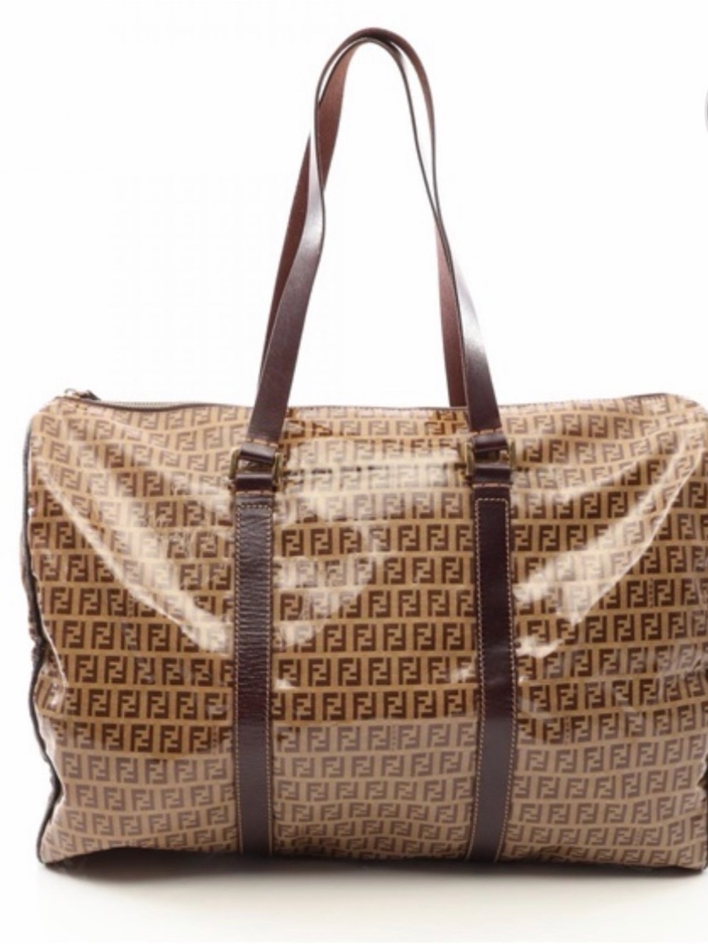 Fendi Brown Monogram Travel Tote with Dark Brown Straps